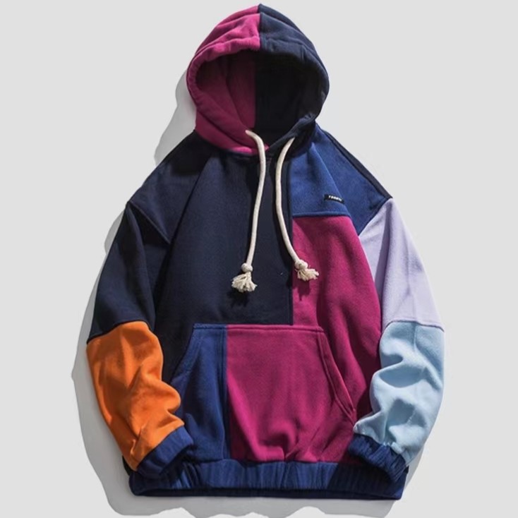 Colour blocking hooded sweatshirt